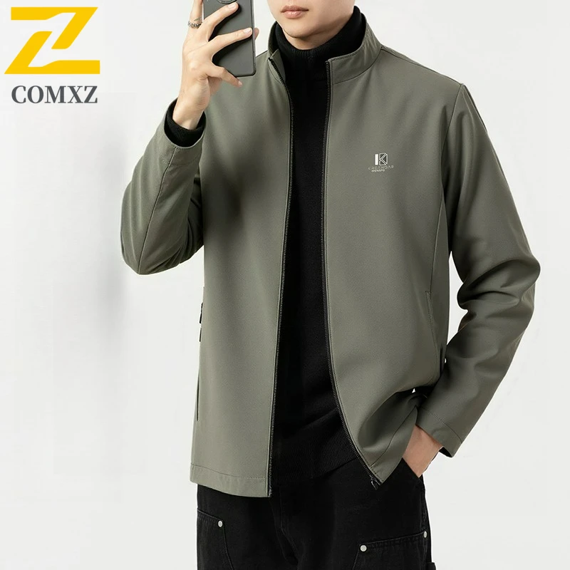 

New Classics Baseball Jacket Man Business Stand Collar Loose Fit Windproof Outerwear Spring Autumn Breathable Waterproof Coat