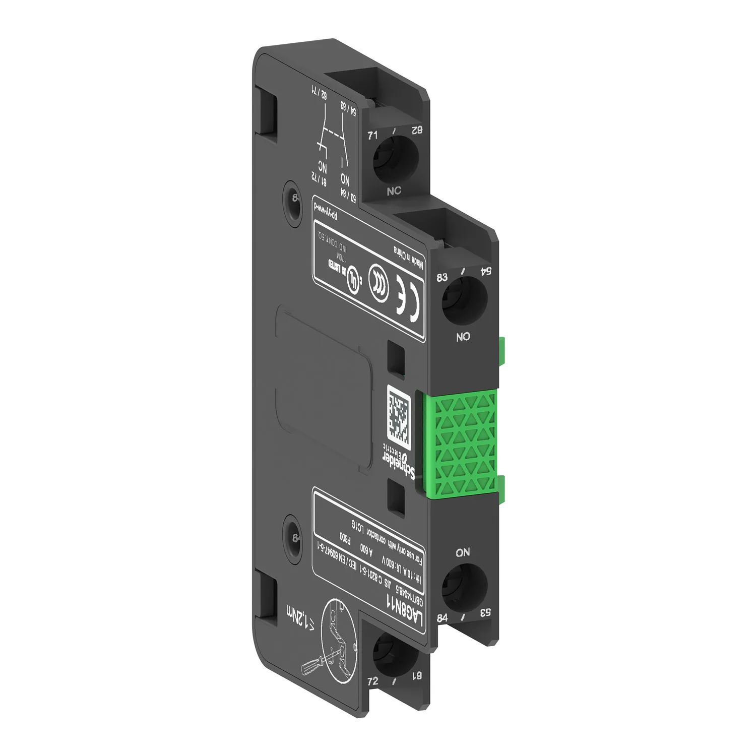 

LAG8N11 Контактный блок контакта AUX 1НО+1НЗ винтовых клемм