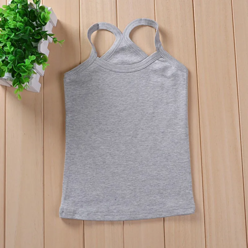 2-6T Summer Girls String Strappy Tops Baby Children Cotton Camisole T-shirt Kids Sleeveless Vest Cotton Tank Top Undershirts