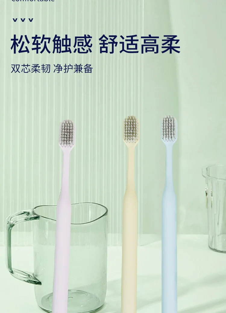 8-pack Family Size Wide-head Toothbrush with Soft Bristle Anti-slip Handle for Both Men and Women