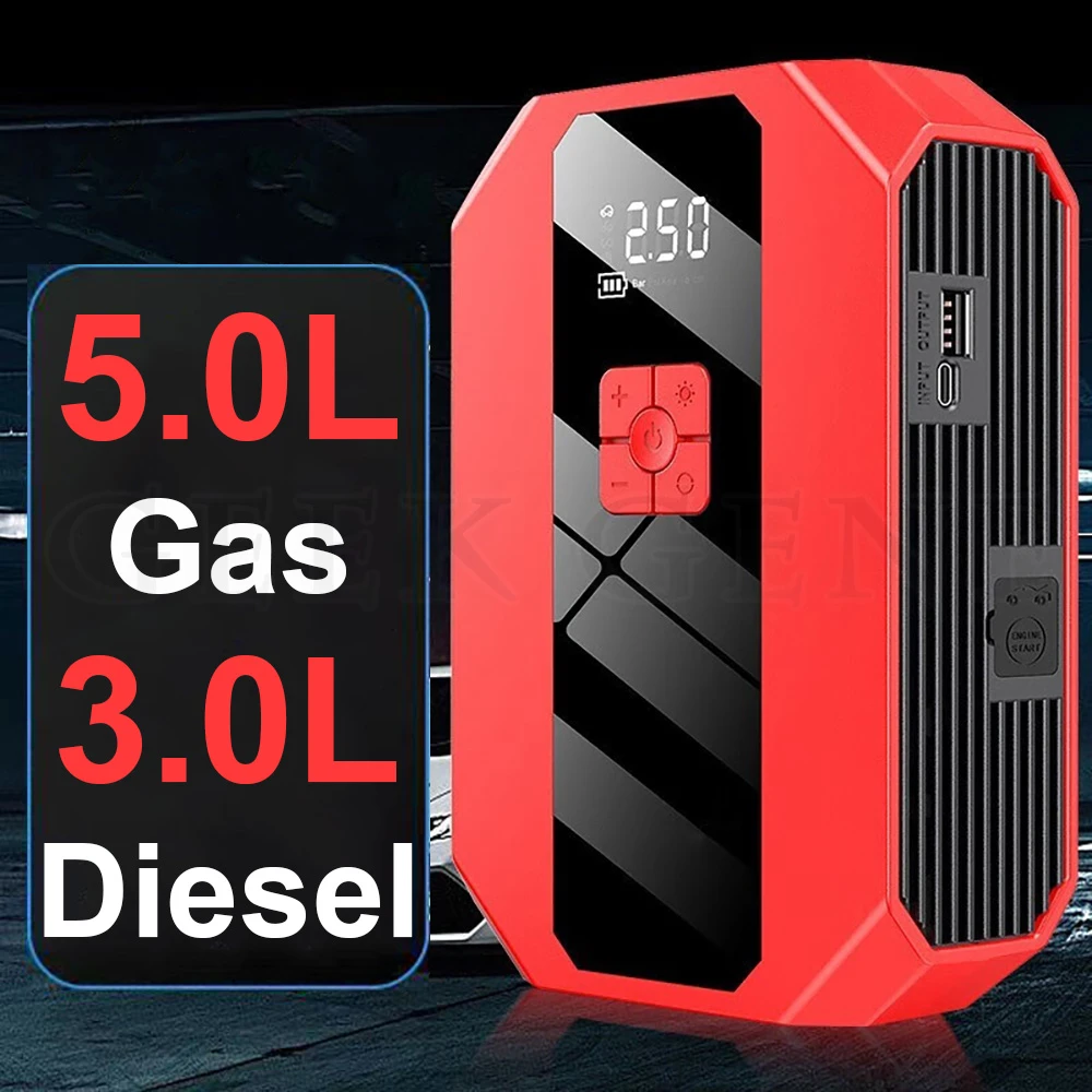 

Portable 4 In 1 Jump Starter 150PSI Pump Air Compressor 26800mAh Power Bank 1200A Starting Device 12V Digital Tire Inflator