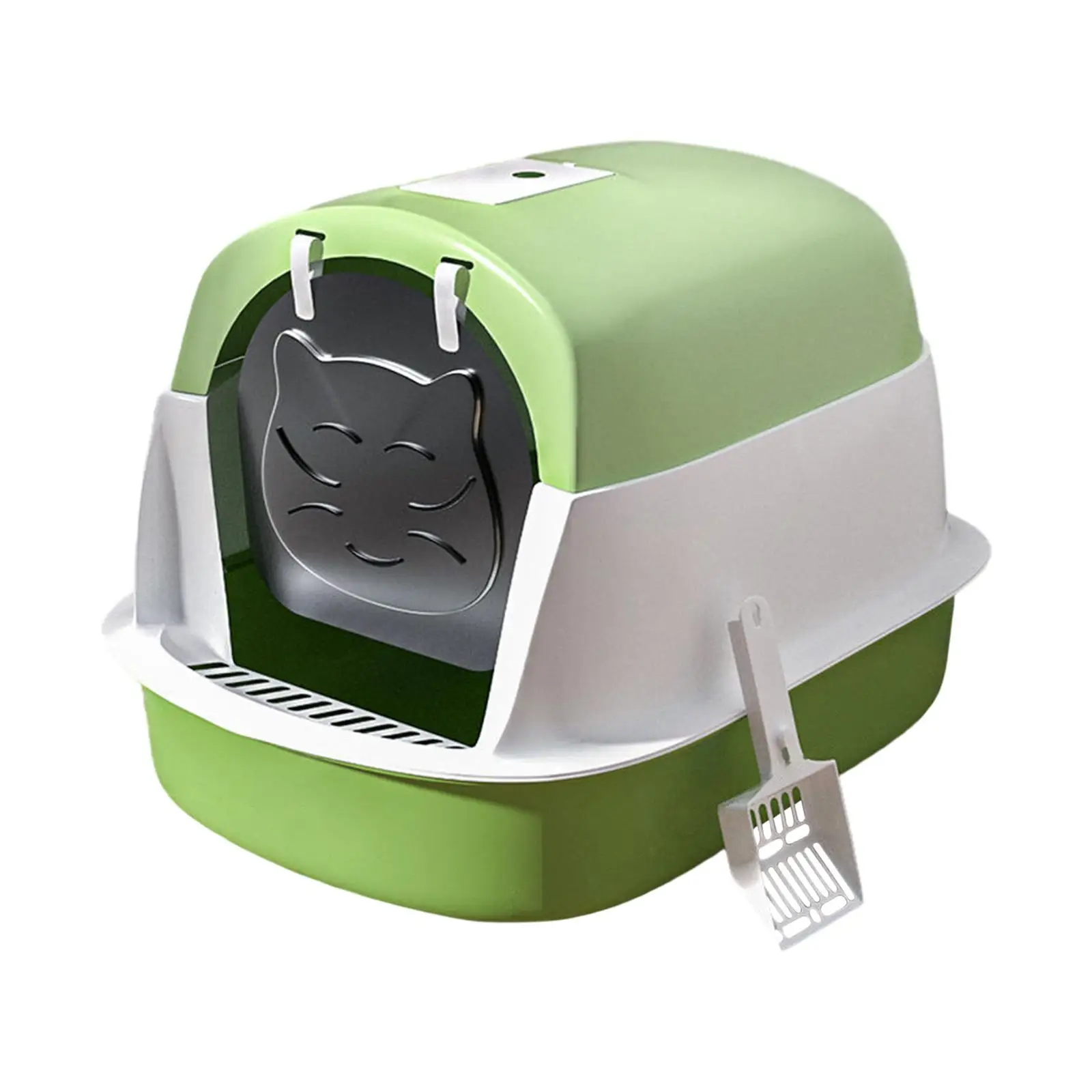 Hooded Cat Litter Box with Lid Cat Litter Tray Fully Enclosed Cat Toilet Pet Litter Box with Lid Kitten Potty for Indoor Cats