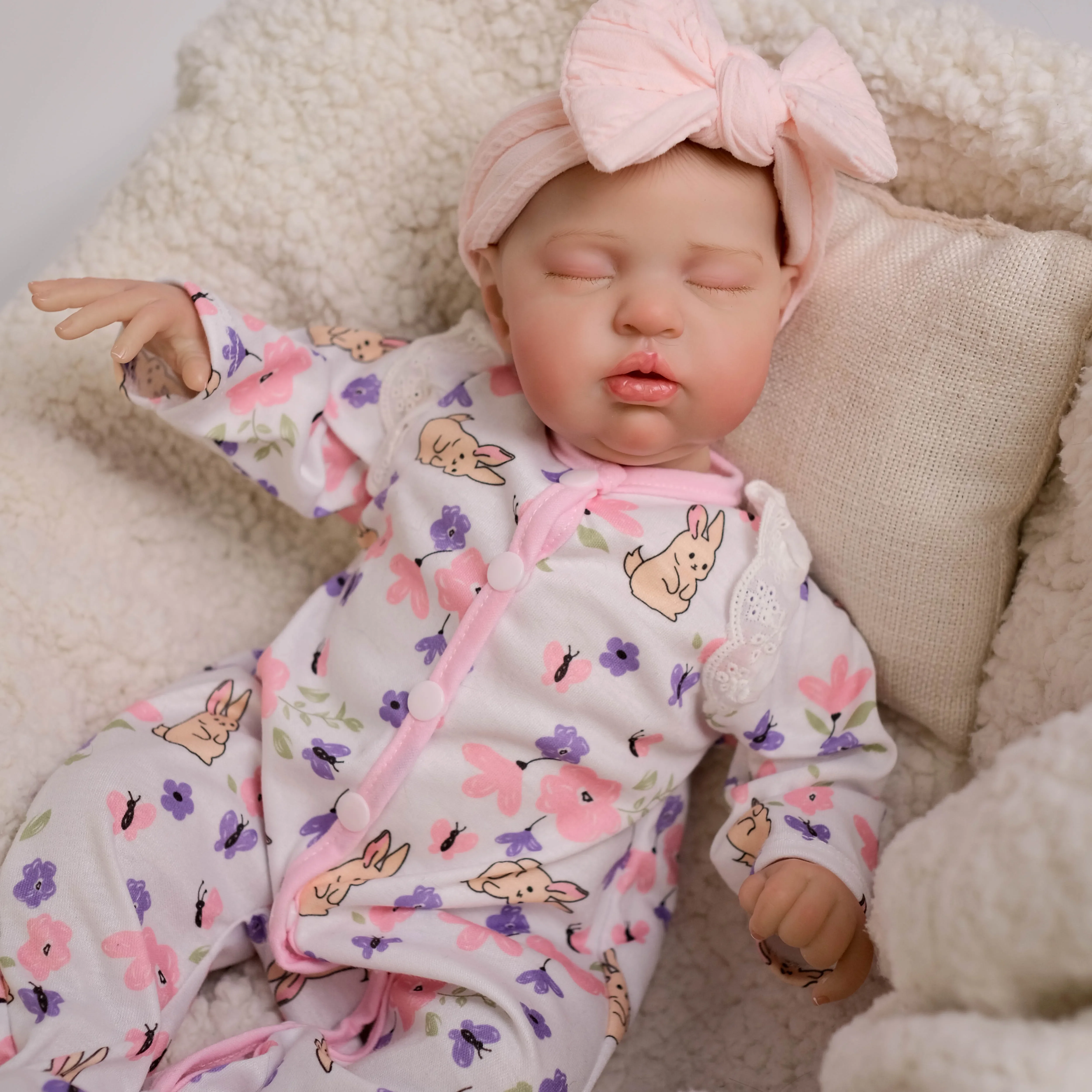 19inch Teddy Soft Cuddly Cloth Body Reborn Popular Limited Edition Doll Newborn Doll Lifelike Soft Real Soft Touch