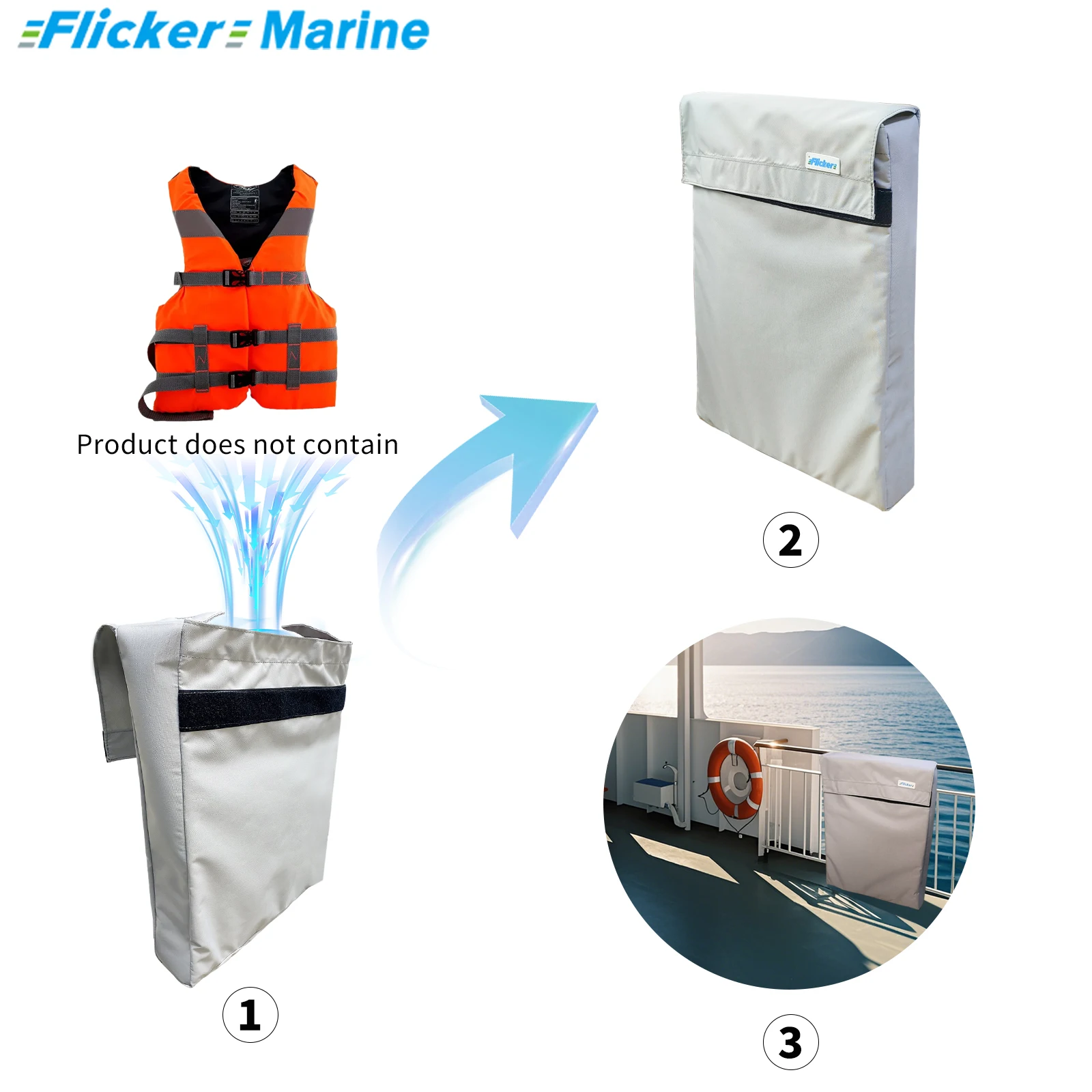 FLICKER MARINE Boat Buoyancy Clothes Organizer Multi Size Durable Marine Fabric Life Jacket Storage Bag Secure Hanging Design