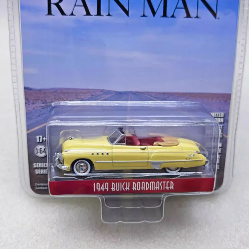 Greenlight Diecast Alloy 1:64 1949 Buick Roadmaster Rain Man Convertible Vintage Car Model Collectible Ornament Toy Gift