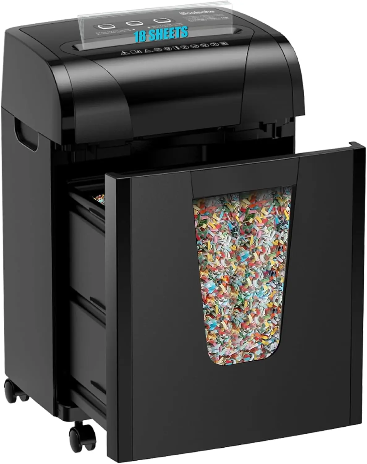 Paper Shredder, 18-Sheet Cross Cut with 5.28-Gallon Pull Out Bin, P-4 Security Level, Shred Paper and Credit Card and CD, Dura