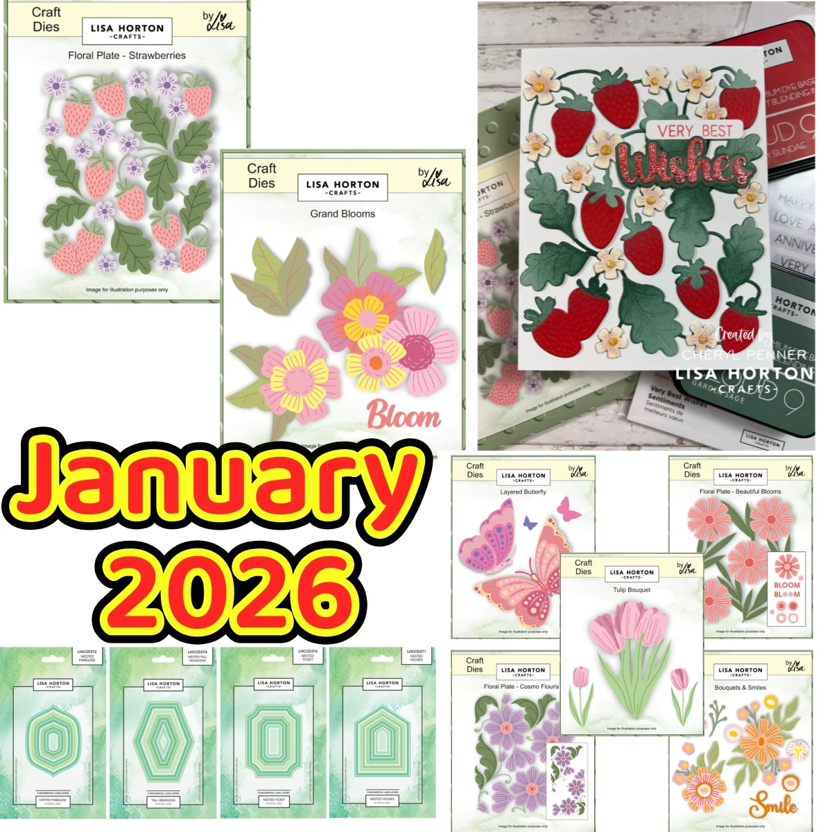 

Strawberries Floral Grand Blooms Metal Cutting Dies for DIY Making Card Scrapbook Embossed Craft Template Decoration New 2026