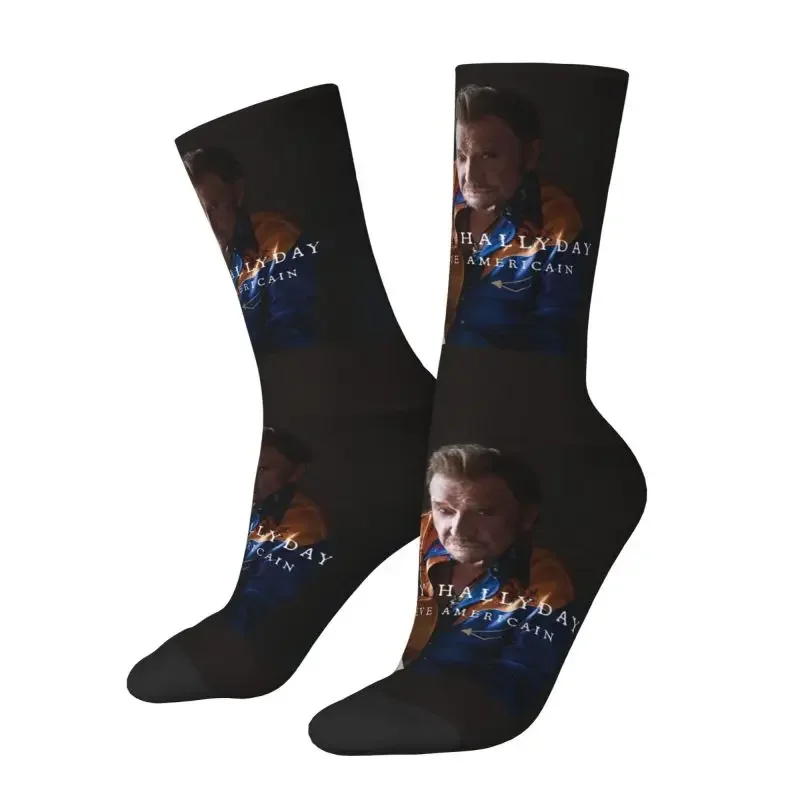 Cool Hallyday Son Reve Americain Socks Women Men Warm 3D Printing French Rock Singer Football Sports Socks