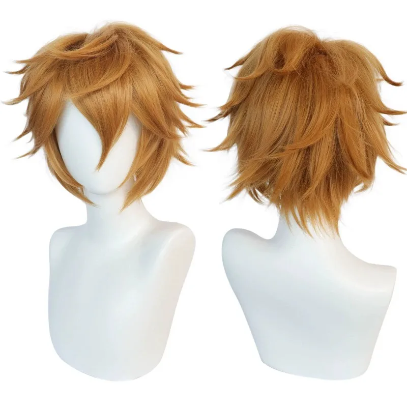 Perruque courte anime avec dessus taquin - Cheveux de cosplay synthétiques pour hommes et femmes - Perruque de costume de personnage d'Halloween texturée et pointue