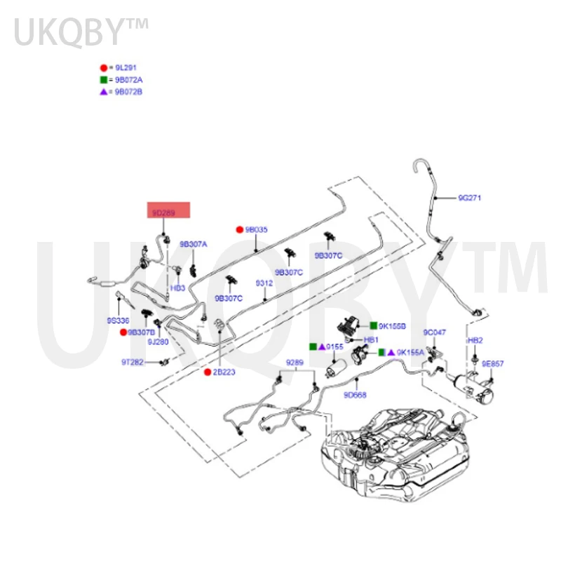 Fo x 12. Fo x 15 1.6 AT carbon canister solenoid valve assembly with tube BV619D289CA078