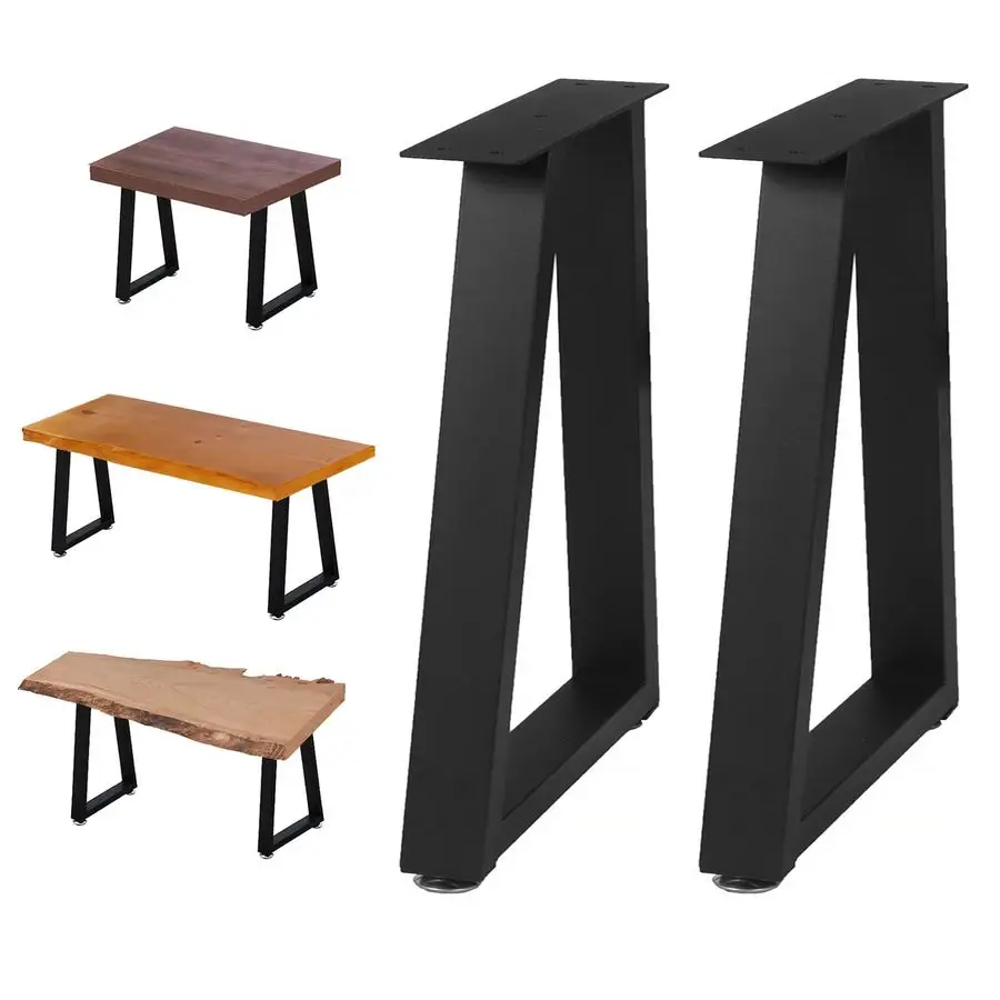 

22 inch Trapezoid Metal Legs, Coffee Table Legs, Bench Metal Legs, Set of 2 Mid Century Home DIY Projects Black Furniture Legs22