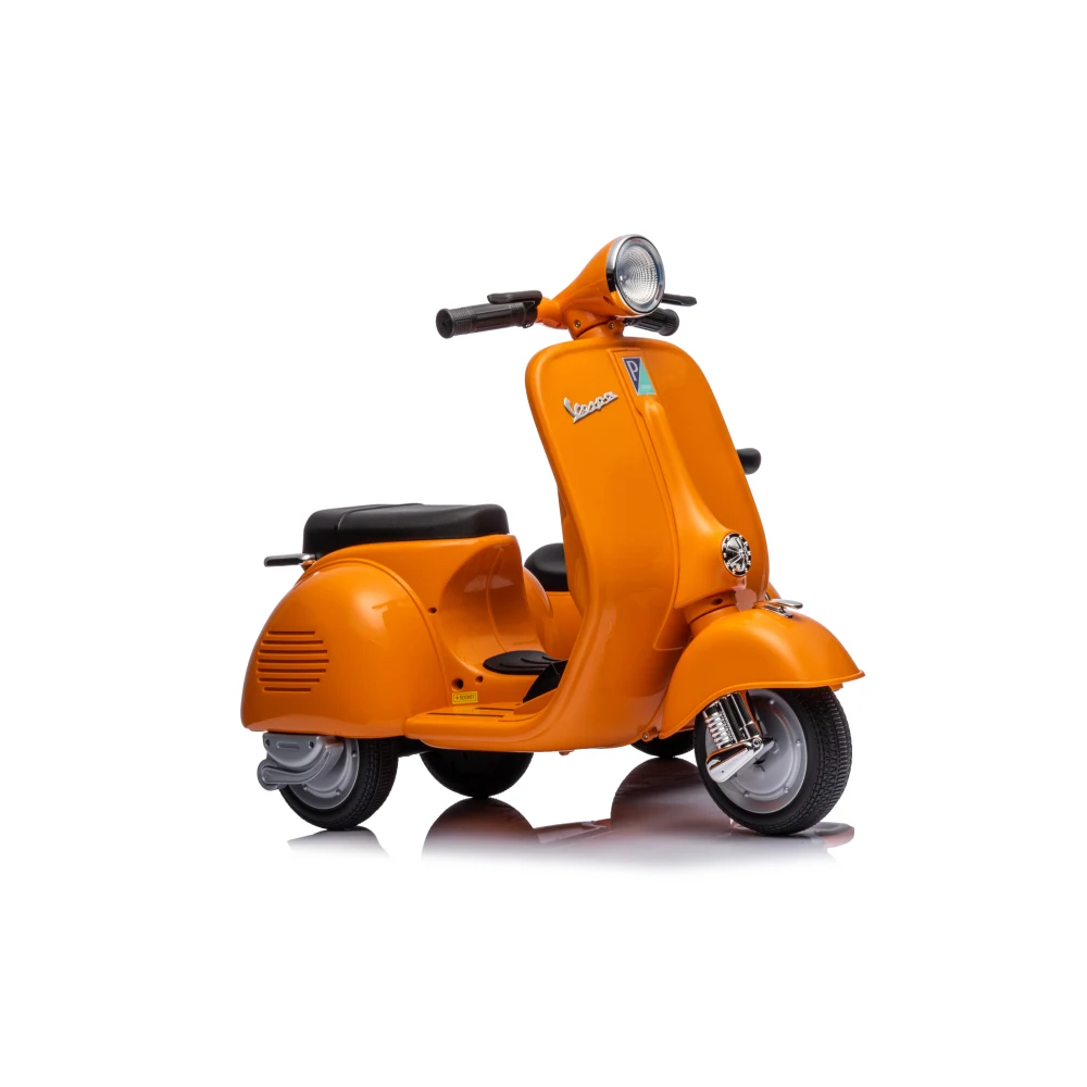 Ride-On Motorcycle with Side Car - 6V Electric Car for Boys and Girls - Two-Seat Ride-On Toy with Music and Storage Bin (Orange)