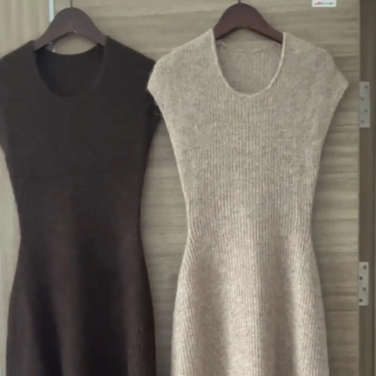 Elegant Knitted Dress Women\'s Slimming Long Dress Autumn Winter New Style Short Sleeve round Neck Polyester Fiber Casual Wear