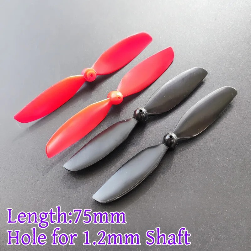 4PCS 75mm Blade Propeller Prop Blade CW+CCW Fit Shaft Diameter 1.2mm Fr RC Quadcopter Drone Coreless Motor Toy Plane Model