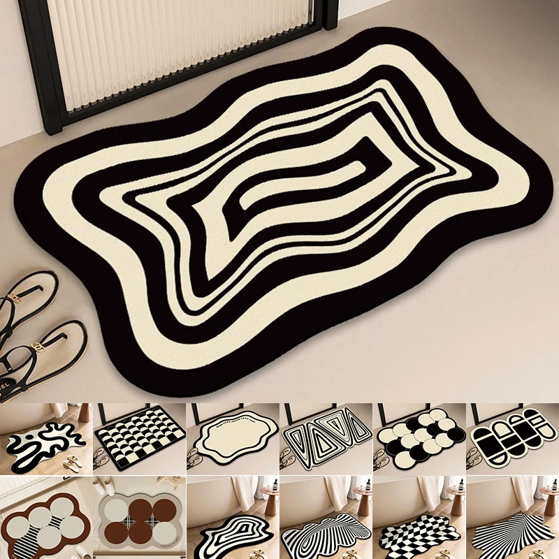 

Non-Slip Diatomaceous Earth Bath Mat Super Absorbent Shower Rug Ultra Thin Quick Dry Toilet Floor Pad for Bathroom Safety