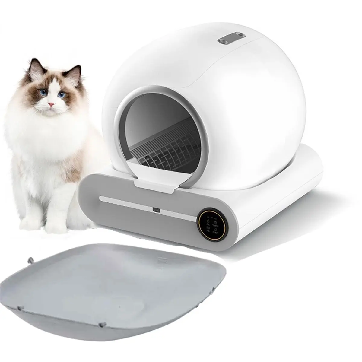 1 Stück Automatische Intelligente Katzentoilette, Bodenunterlage für Katzentoilette, Katzenstreu-Zubehörbox, Katzentoilettenmatte