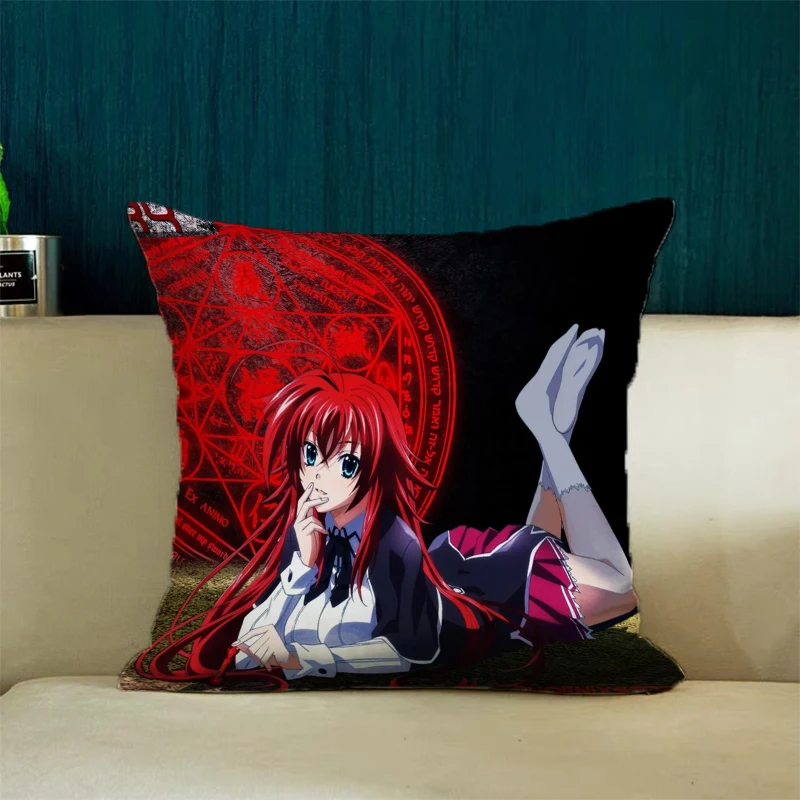 H-High School DxD Rias Gremory Pillowcase 45*45 Bed Pillowcases Home Decoration Decorative Pillow Cover for Living Room Cushions