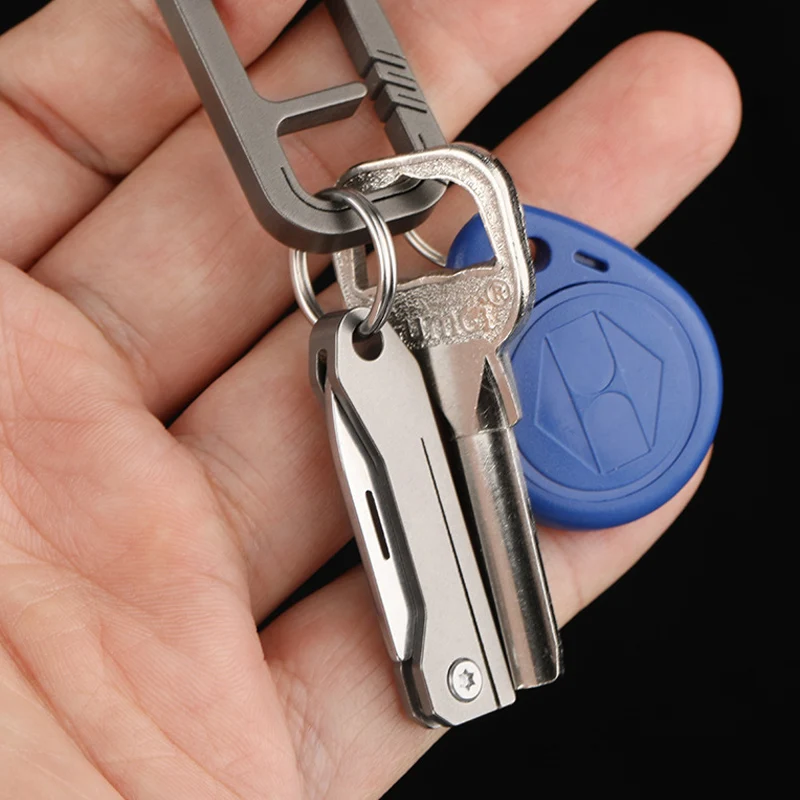 Imagem -06 - Titanium Alloy Mini Edc Faca Camping Equipment Unboxing Mini Faca Chaveiro Pendurado Outdoor Multi Ferramentas Faca Canivete