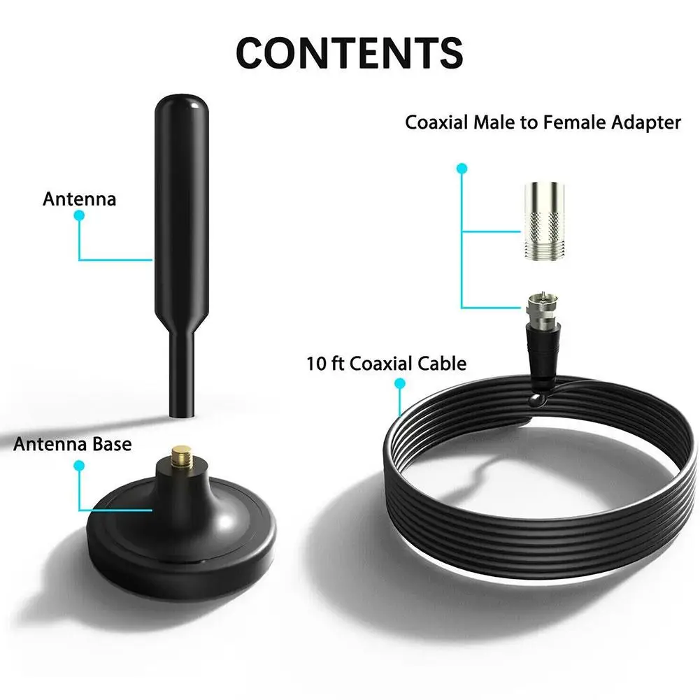 Antena do telewizora cyfrowego wewnętrzny wzmacniacz sygnału dalekiego zasięgu wzmacniacz sygnału 720P 1080P antena z adapterem