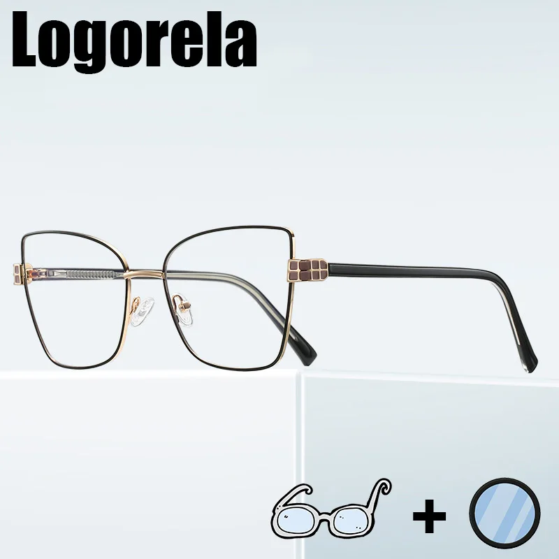 

Logorela 3141 Women Optical Prescription Glasses Anti-Blue Light Photochromic Eyewear Myopia Hyperopia Progressive Eyeglasses