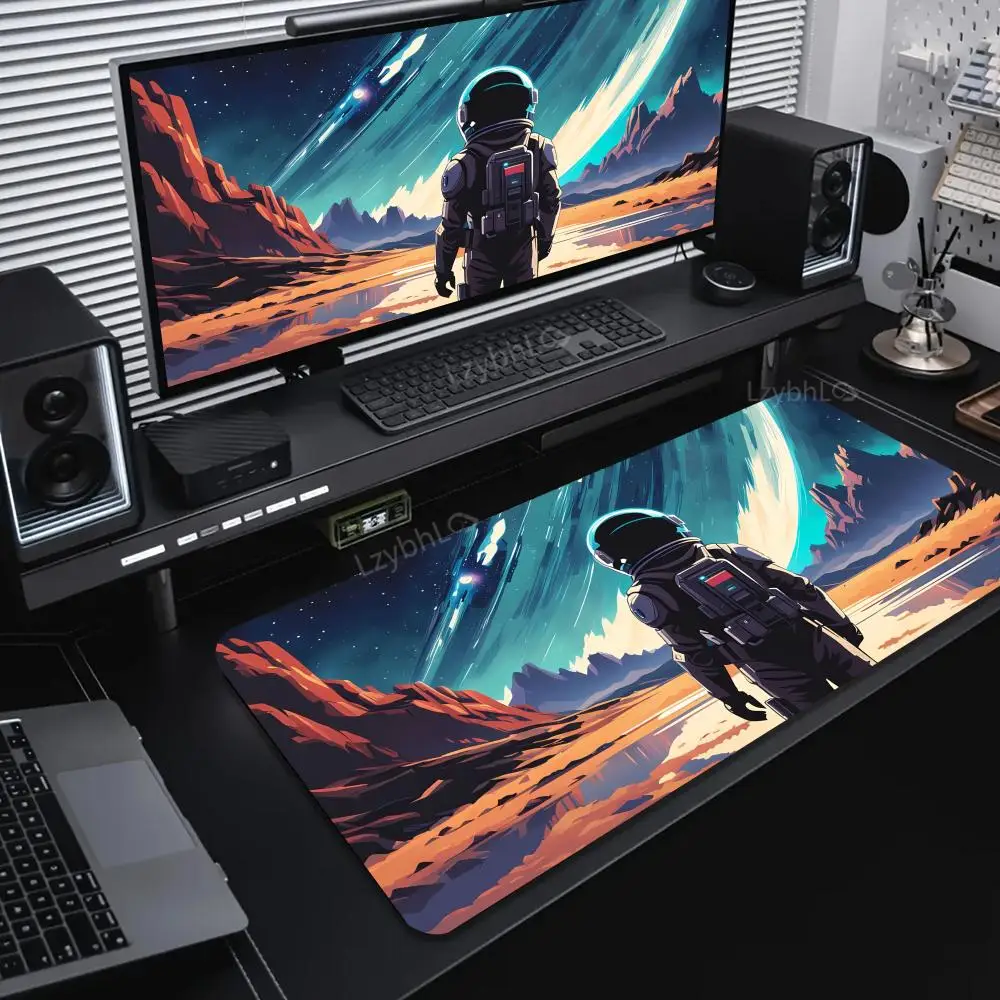 Cartoon Astronaut Mouse Pad Large Computer Office Game Table Mats XXL Rubber Anti-slip Gaming Keyboard Mousepads Long Desk Pads