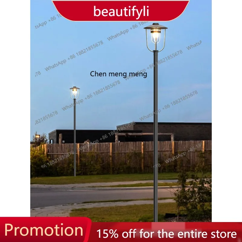 

s51 Simple courtyard outdoor solar pole light view block villa garden garden road light