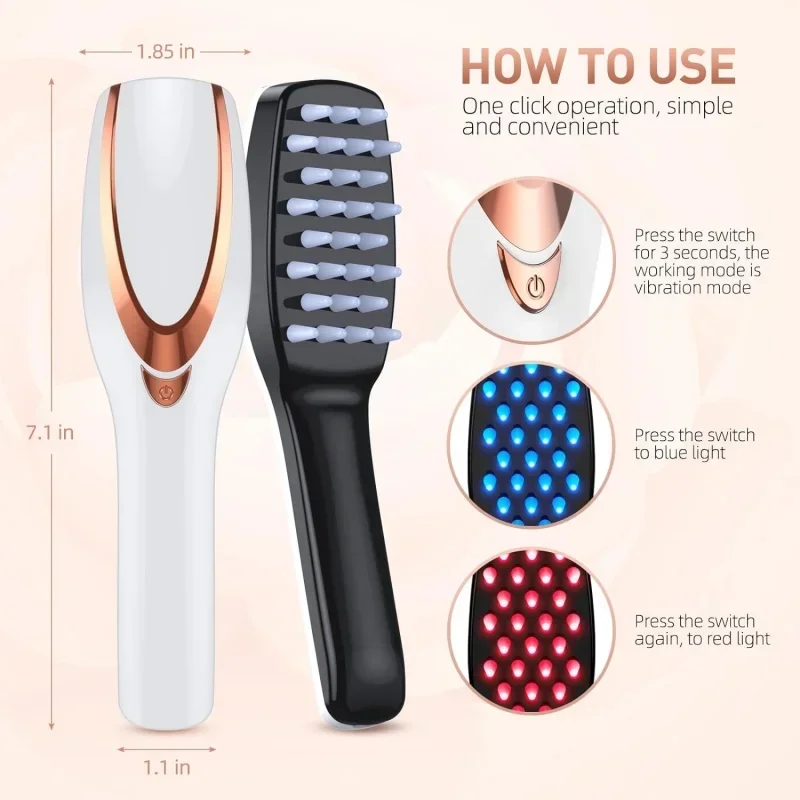 QWLaser Hair Growth Comb,Professional Comb System(No LEDs),Electric Scalp Massager,Thinning Hair Treatment