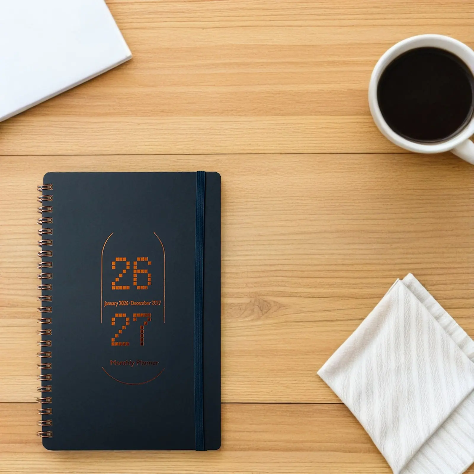 

Daily Planner 2026-2027 PU Hardcover Schedule Planner Organizer Notebook Work Academic Calendar to-Do List Meeting Journal