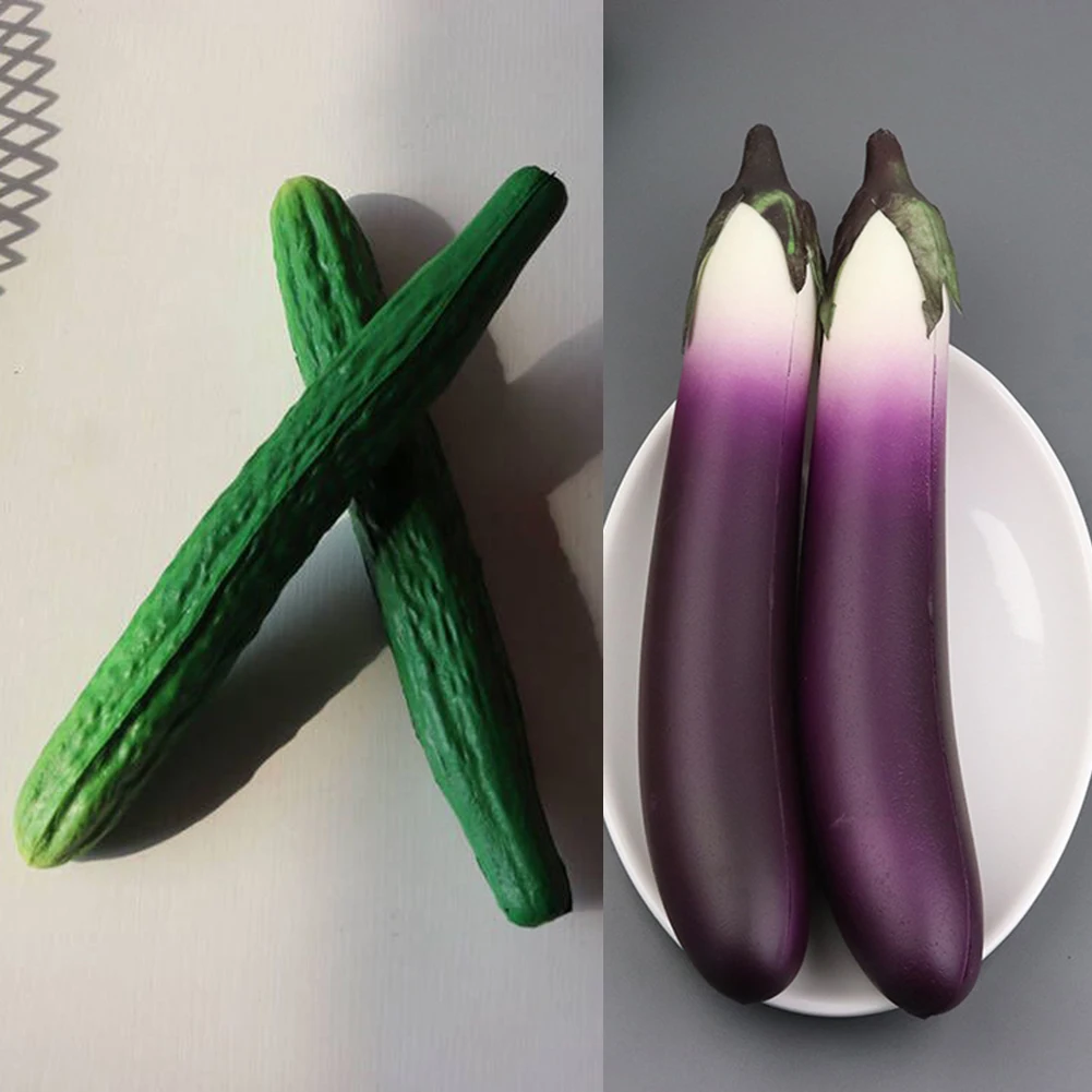 Realistic Simulation Vegetables Ornament Soft Rtificial Fake Aubergine Cucumber Ornament For Restaurant Decor Vegetables Photo P