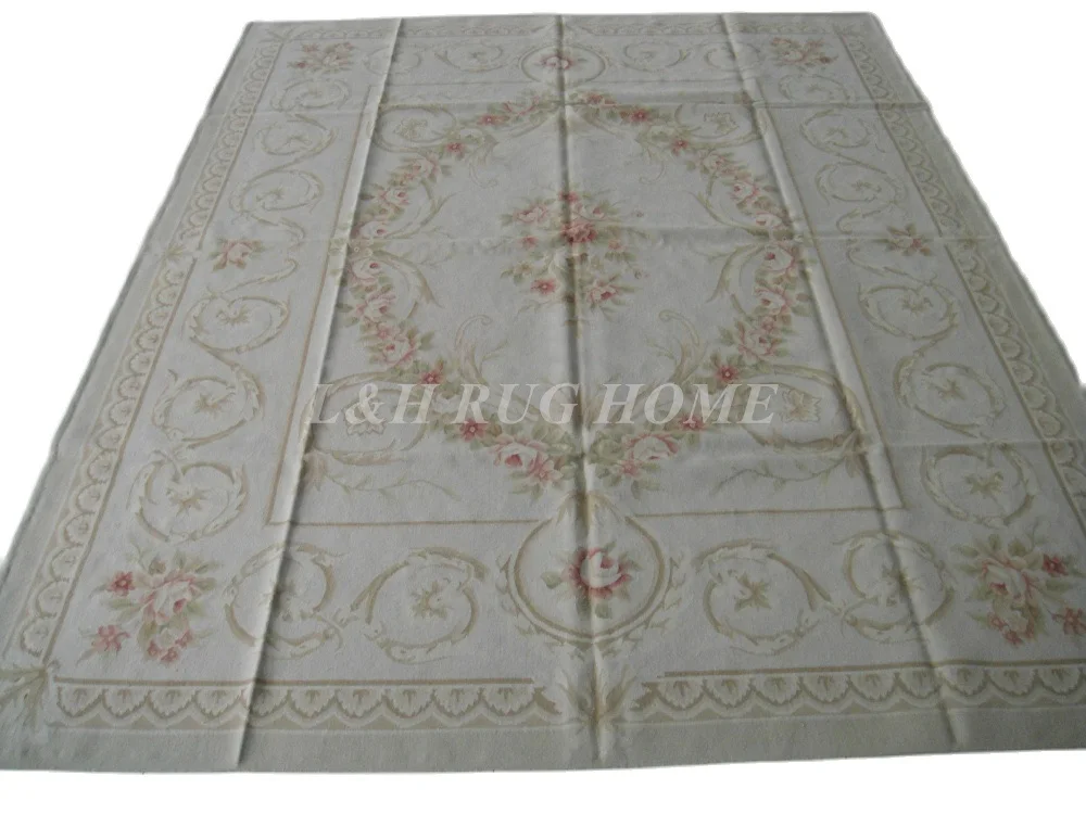 

Free shipping 9'x12' French style aubusson carpets hand knotted rugs Woolen French Aubusson Rugs high quality rug