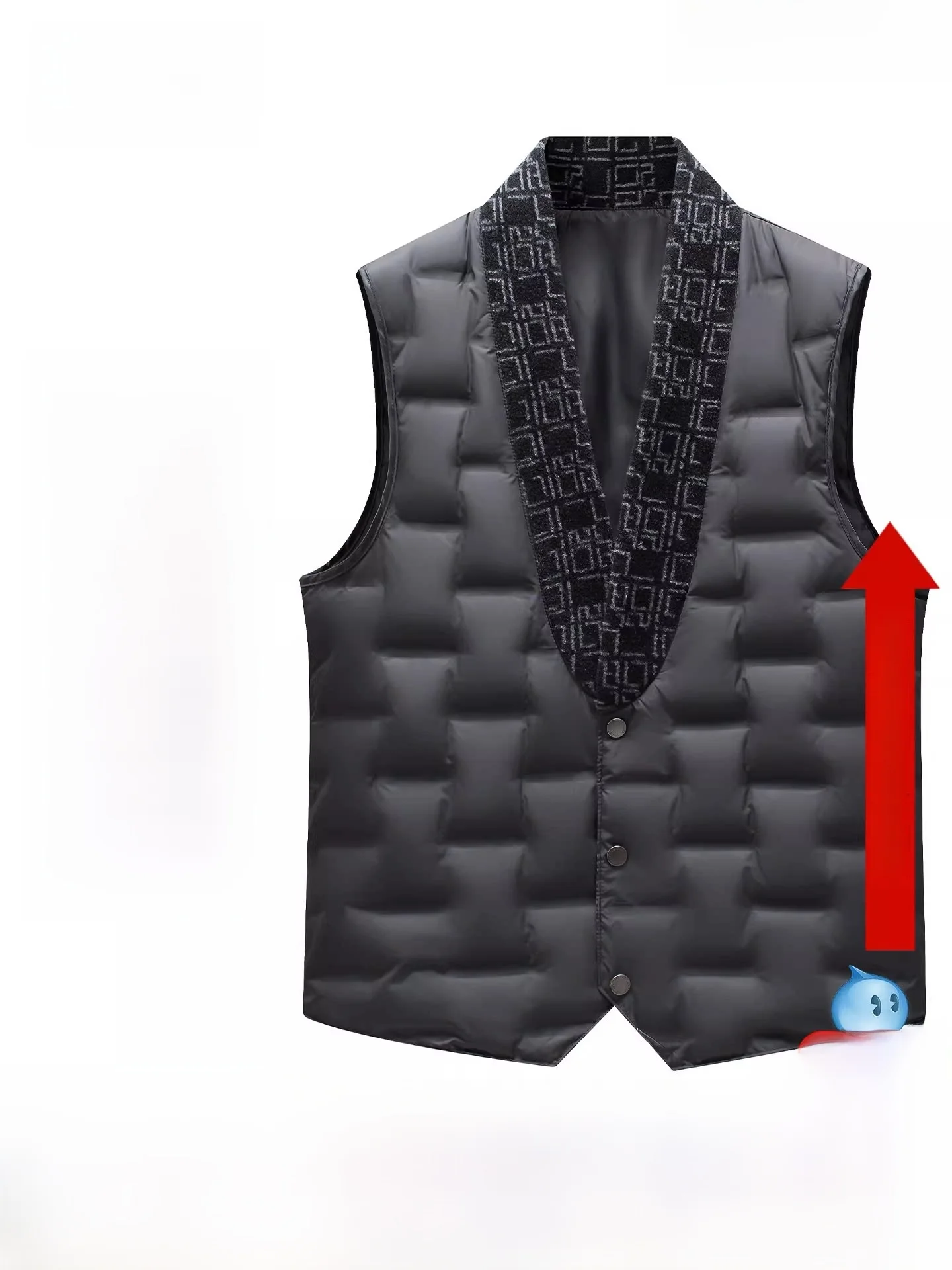 

Warm 90 Du down Vest Men's Casual Faion SNOW FLNG Polyester Fiber Regular Fit Bunting for Busin And Leisure