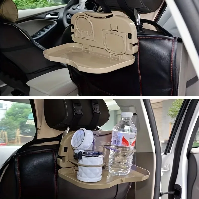 Car Mini Desk Handle Table Seat Back Holder Folding Meal Tray Drink Cup Coffee Stand Storage Case Off Road Auto Accessories image 2