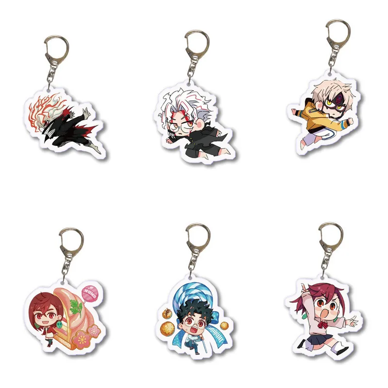 Dandadankawii Q Version Key Chain Acrylic Okarun Figure Momo Figurine Double Coated Custom Turbo Granny Charm Cat Anmie Keychain