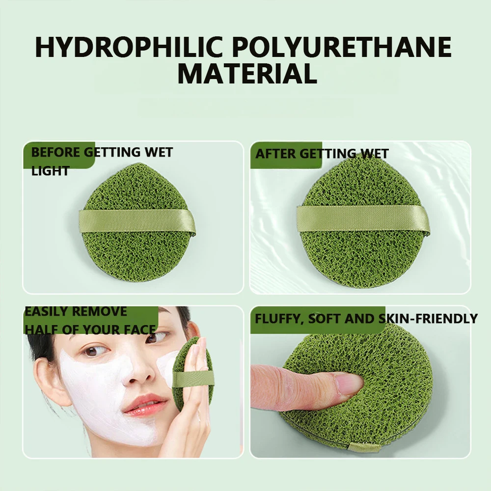 3-piece facial cleansing and exfoliating sponge set, wet and dry, with storage box