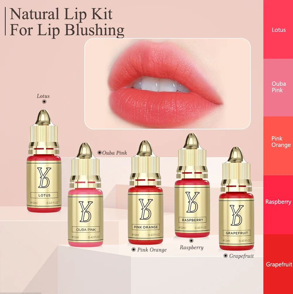 YD NEO 12ML Lip Tint Tattoo Pigment Ink For Semi Permanent Tattoo Makeup Microblading Lips Pigments 5 Colors Tattoo Paints Ink