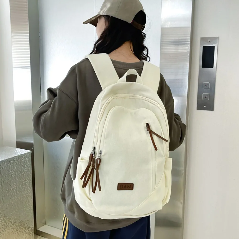 

2026 New Canvas Schoolbag College Student Lazy Style Retro Mori Large-capacity Female Junior High School Multi-function