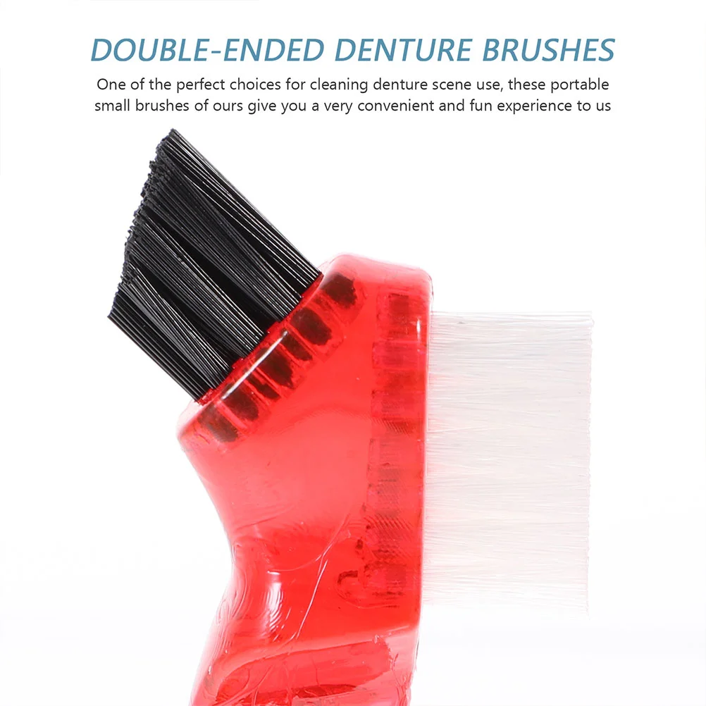 3 Pcs Denture Toothbrush Mini Practical Double Head Multifunction Versatile Full Portable Plastic Pp Household Creative