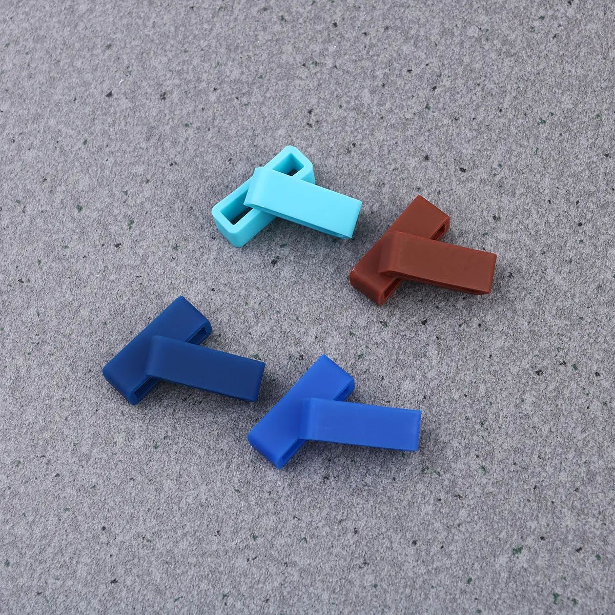 8Pcs Watchband Buckle Rings Replacement for Lost Damaged Watch Strap Loops Silicone Bezel Connectors 20Mm Sky Blue Dark Blue view 2