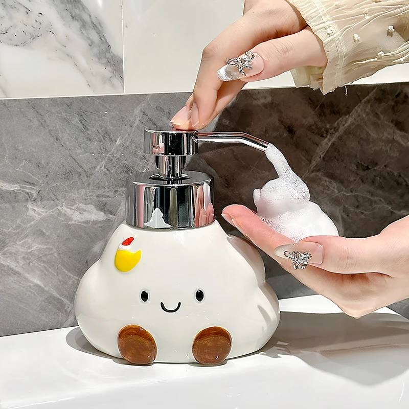 

bathroom shower gel press bottle lotion shampoo bottle bathroom accessories soap dispenser Cute ceramic hand sanitizer bottle