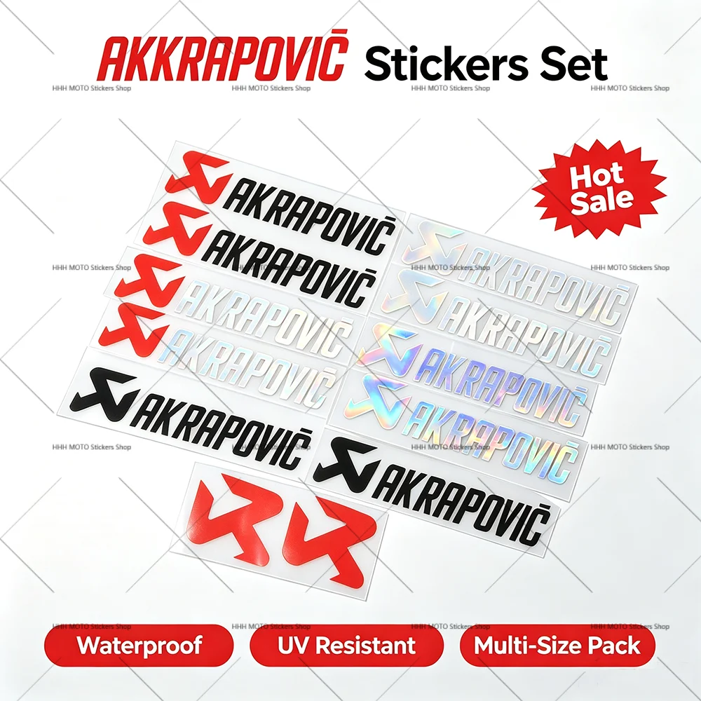Universal Waterproof for Akrapovic Decal Stickers Motorcycle Helmet Fuel Tank Logo Emblem Kit