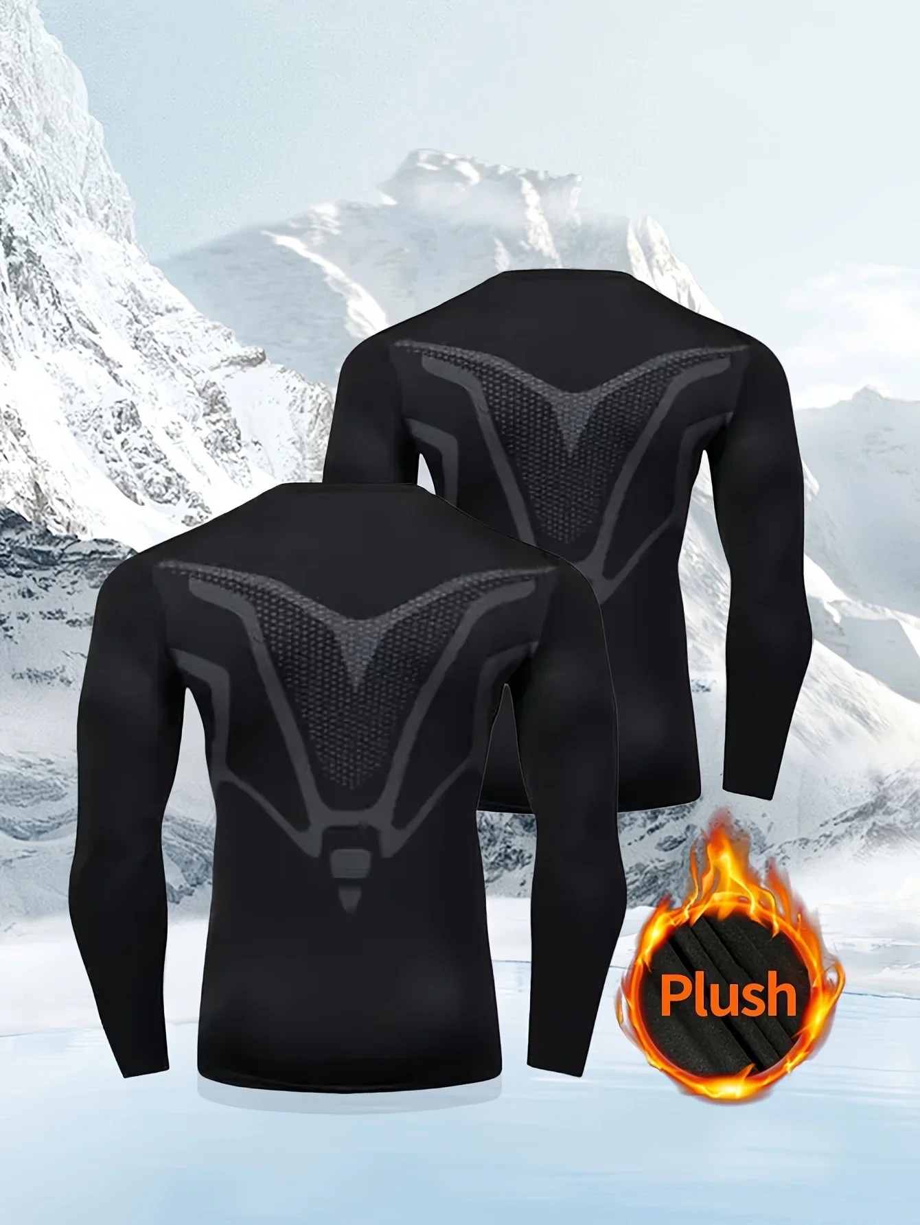 

Quick-drying tight-fitting long-sleeved suit, high-elasticity and warm sports underwear for running, training and fitness men