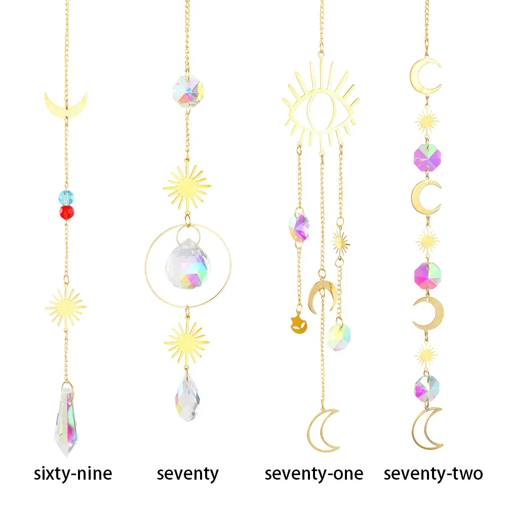 Crystal Wind Chime Pendant Wall Hanging Rainbow Chaser Sunlight Catcher Window Curtains Pendant Decor Supplies