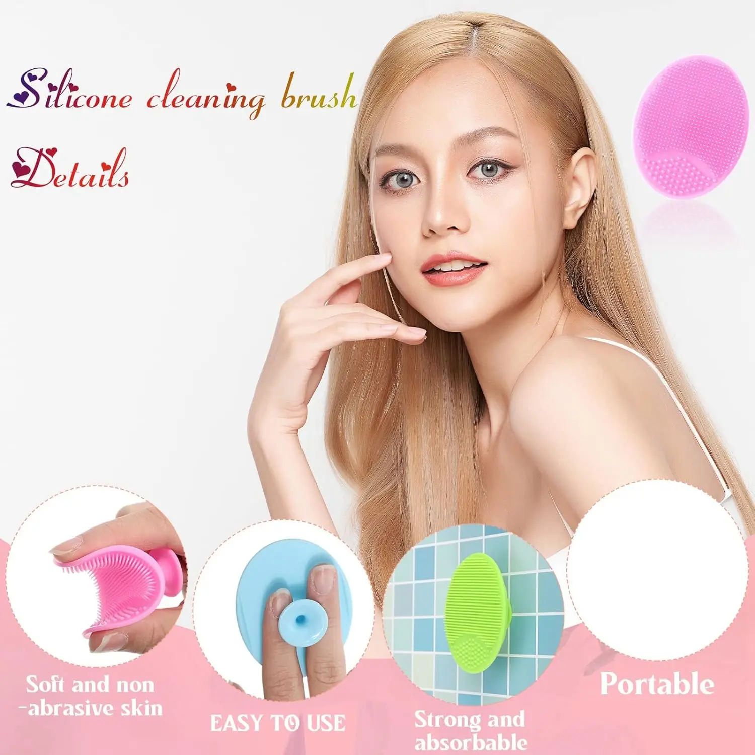 3/6 pc Face Scrubber Soft Silicone Facial Cleansing Brush Face Exfoliator Blackhead Acne Face Wash Brush Deep Cleaning Skin Care