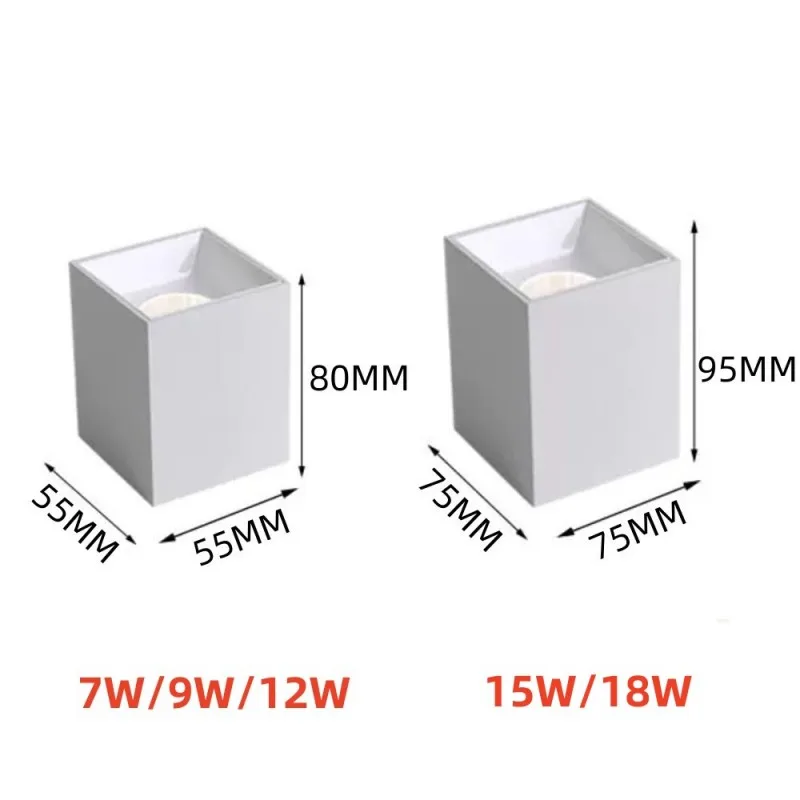 Lampu plafon LED dapat diredupkan, empat tingkat Dekorasi ruangan lampu led lorong dapur lampu sorot permukaan pasang 7W 9W 12W 15W 18W