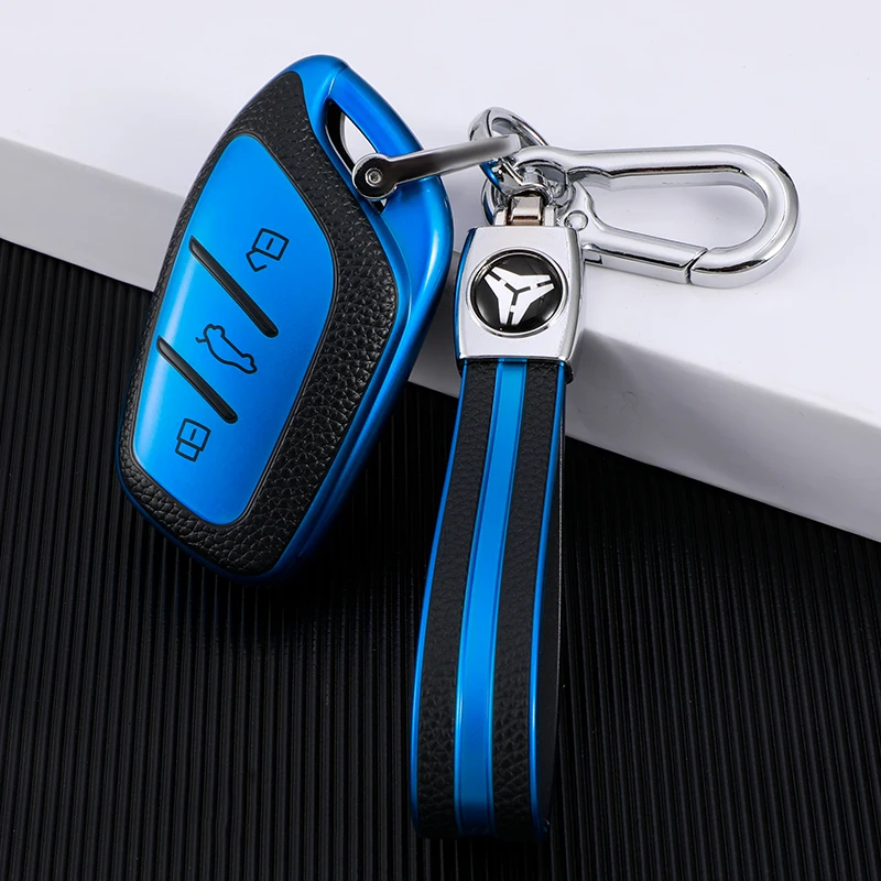 TPU Leather Car Smart Key Cover Case Holder Bag Keychain for Roewe RX5 I5 I6 RX3 RX8 ERX5 for MG ZS EV MG6 EZS Protector