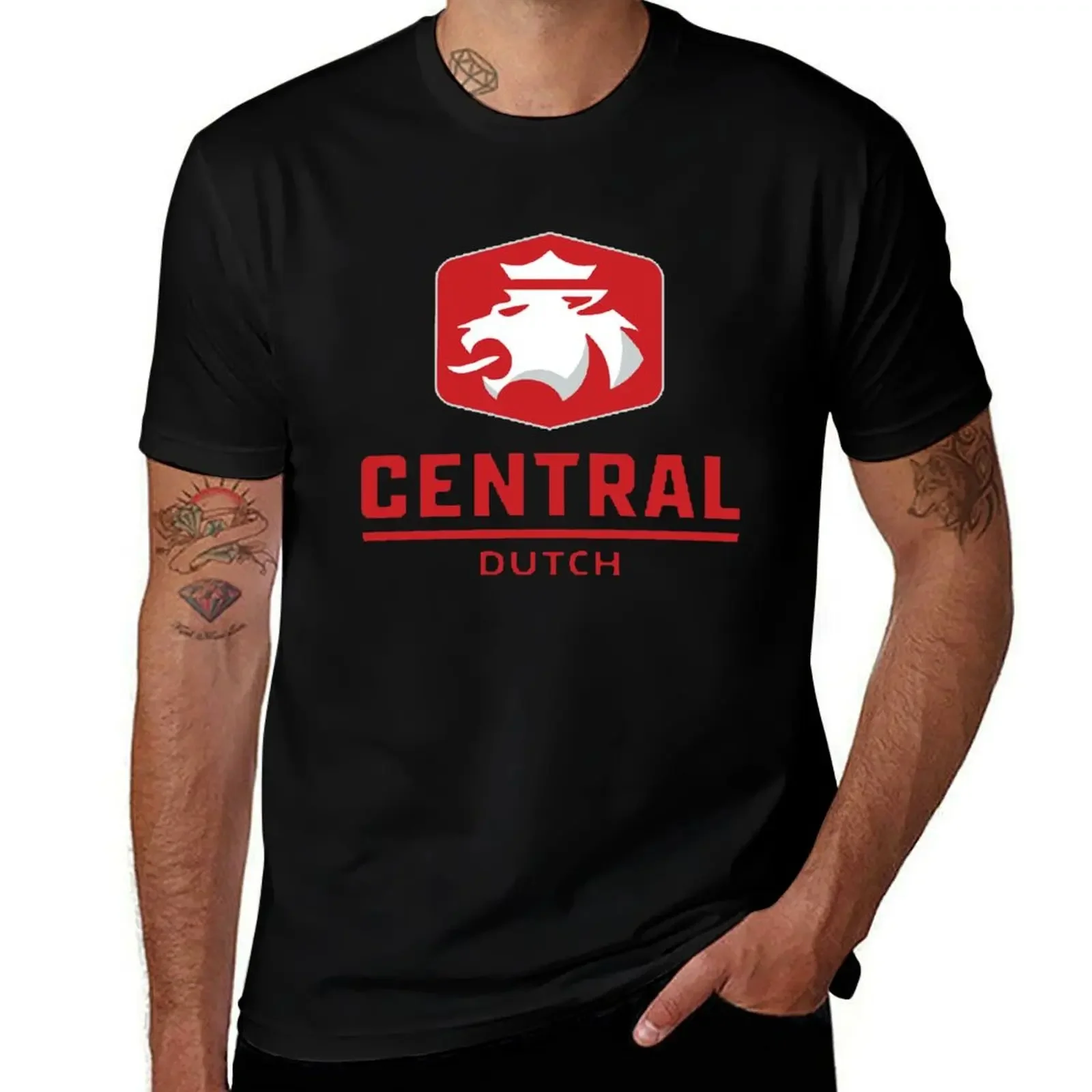 Central College Dutch T-Shirt tops Funny t-shirts Man t-shirt blue archive Men's clothing