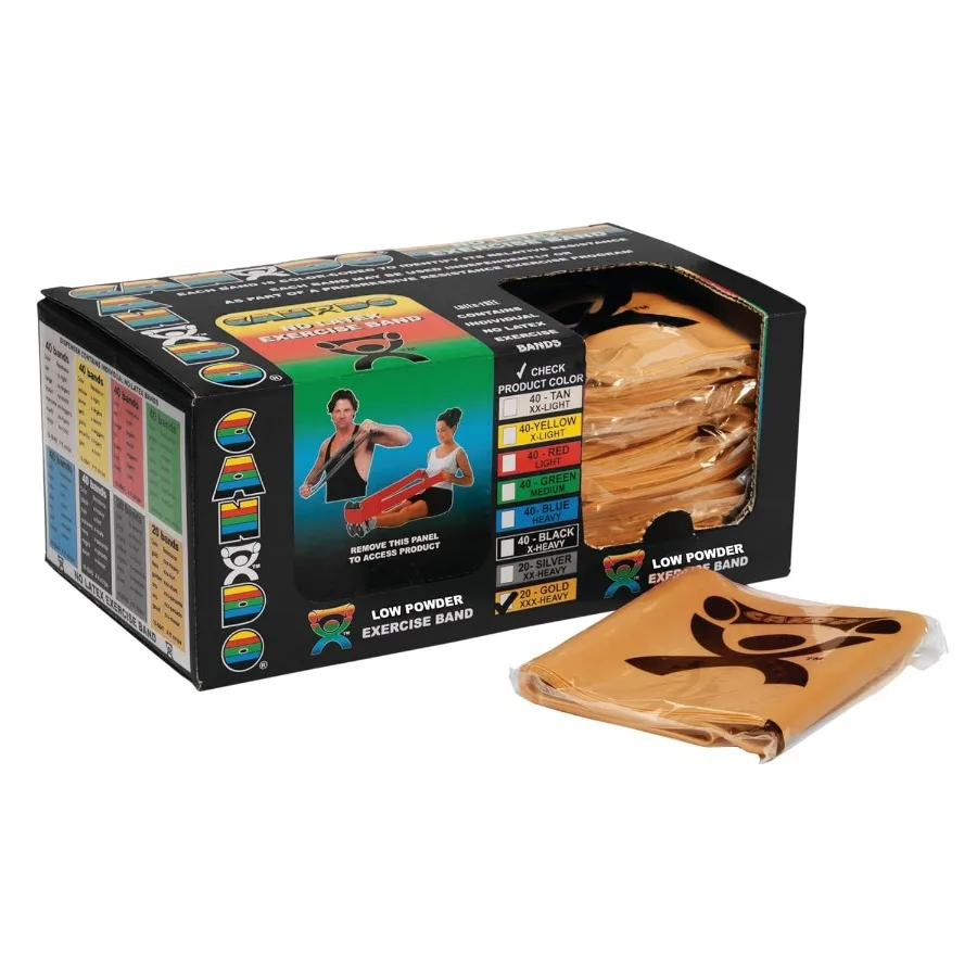 حزام تمرين فردي منخفض البودرة، فردي بطول 4 أقدام، ذهبي: XXX-ثقيل (40 عددًا) #1