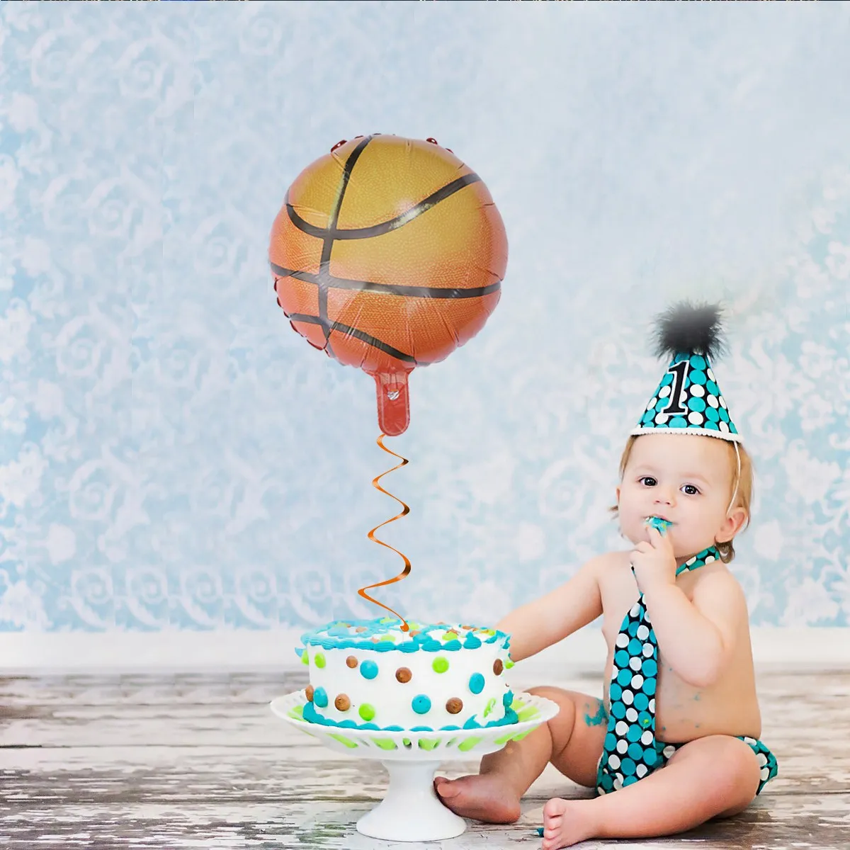 

12 PCS Mylar Balloons Basketball Shape Aluminum Party Foil Decorative Decoration