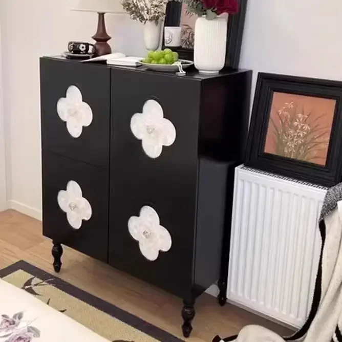Solid wood shell decorative shoes, light luxury entrance cabinet on the dining side, guest foyer, bedroom locker, storage cabine