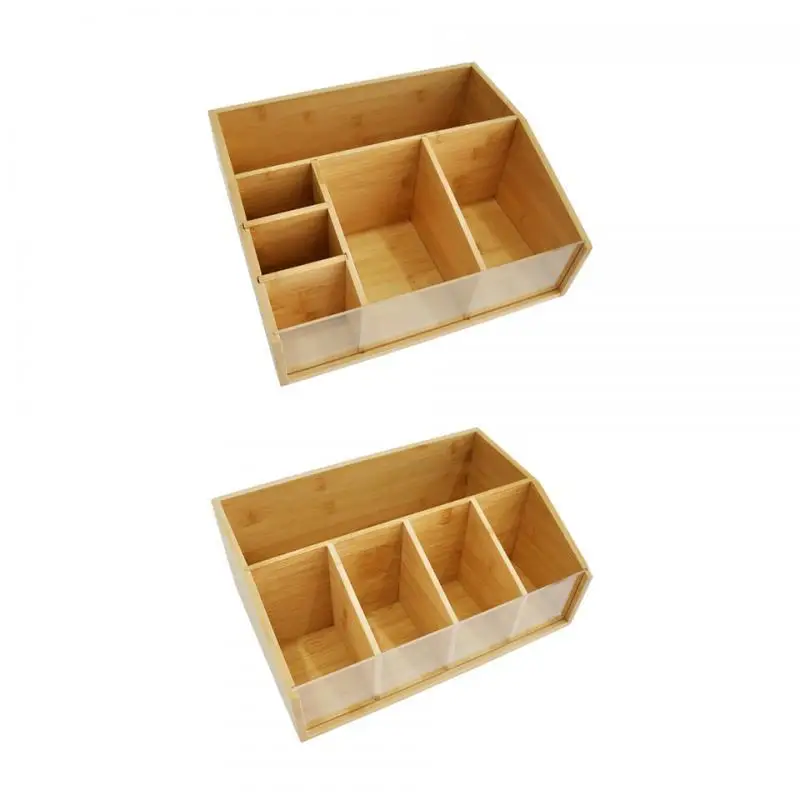

Remote Control Storage Box Bamboo Portable for Countertop TV Remotes Cabinet